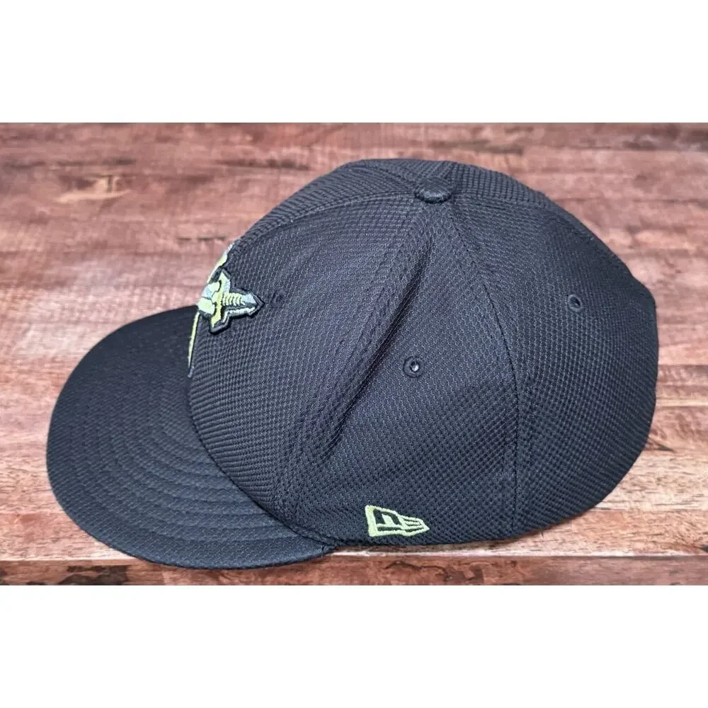 MILB Baseball Charlotte Knights New Era Fitted 59fifty Hat Size 7 3/4 Black Gold